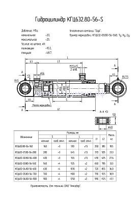 Гидроцилиндр КГЦ 632-02.80-56-400