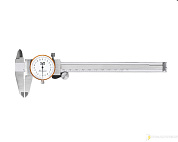 Штангенциркуль ШЦК-1-200 0,02 с круг. шкалой
