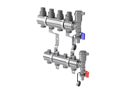 Коллектор в сборе универсальный 1" ВР-3/4" НР, 6 выходов