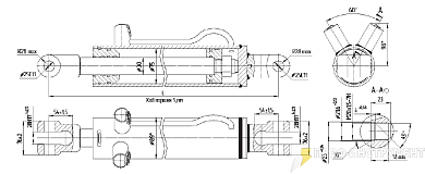 Гидроцилиндр МС75/30х250-3(4).44.1(565)