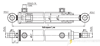 Гидроцилиндр МС50/30х250-3(4).22(485)