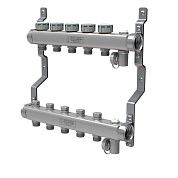 Коллектор нерж. в сборе универсальный 1" ВР-3/4" НР, 9 выходов