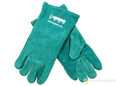 Краги спилковые КЕДР КС-15 ЛЮКС, зеленые